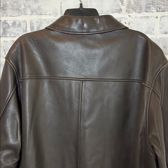 Daniel Cremieux Mens Large Lambskin Leather Zip Jacket Brown Bomber Elevated - Picture 7 of 16